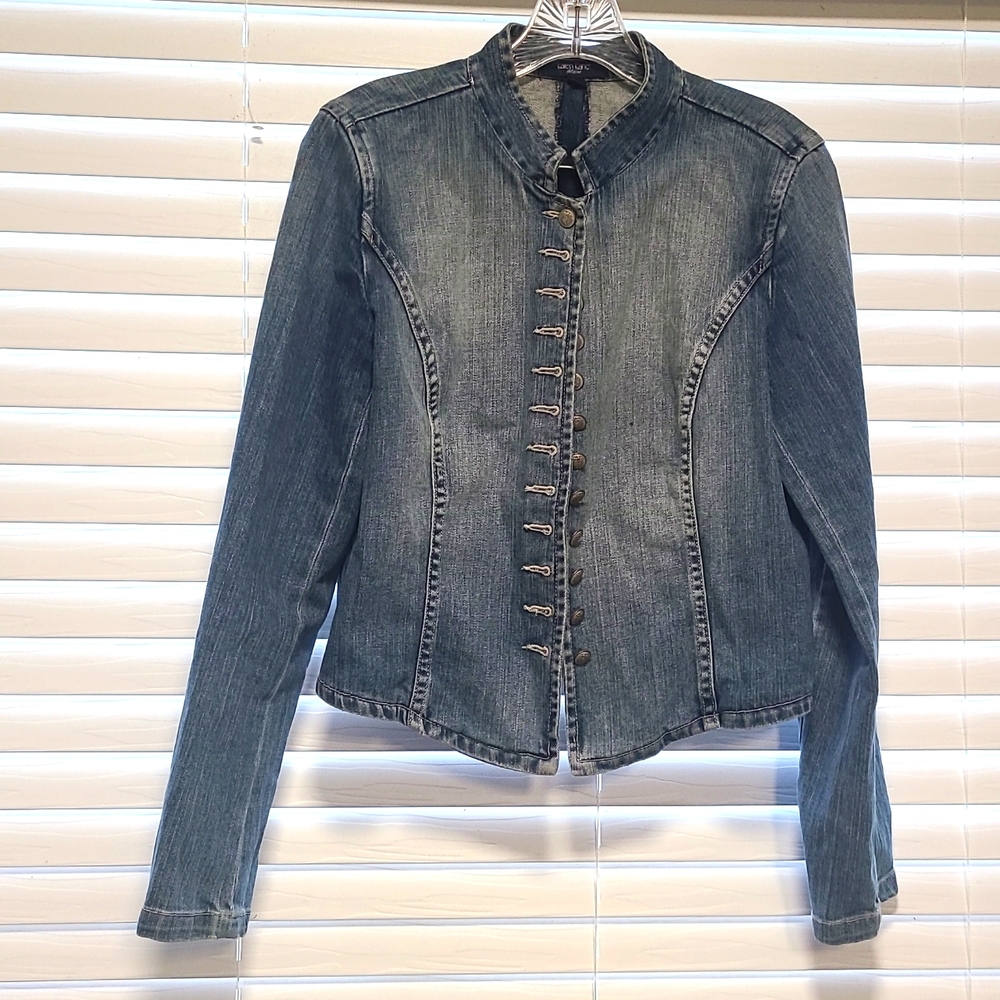 Karen Kane Women's Military Navy Jean Jacket.
